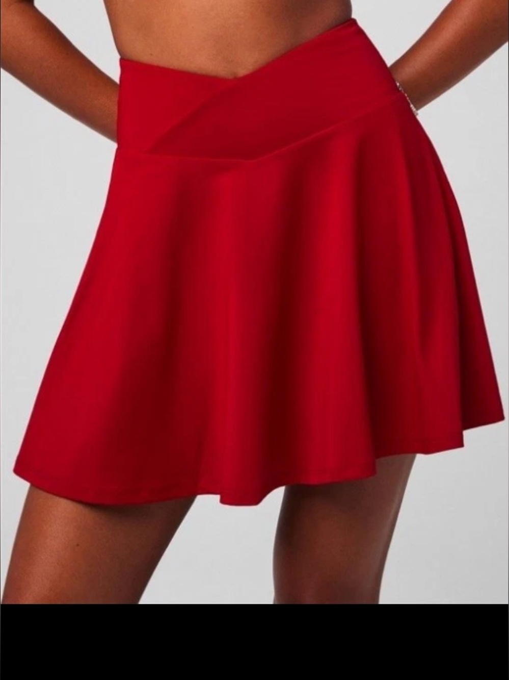 NWT Fabletics Crossover Flounce Skirt Skort Mini Holly Berry Red Women Size XS